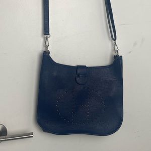 Hermes blue satchel purse